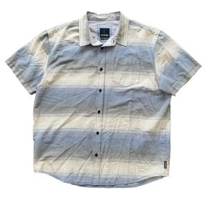 Prana XL‎ Blue Striped Short Sleeve Button Up Men's Shirt